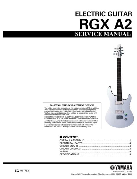 Wiring Diagram Yamaha Electric Guitar Circuit Diagram