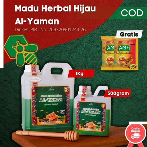 Jual Al Yaman Madu Herbal Hijau Spirulina Bajakah Untuk Penyakit Maag