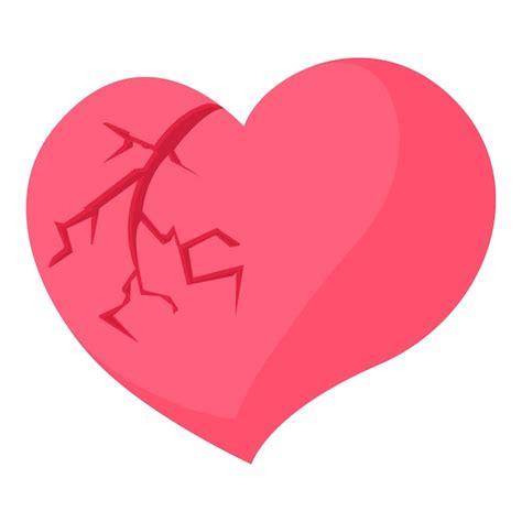 Premium Vector Broken Heart Icon Cartoon Illustration Of Broken Heart