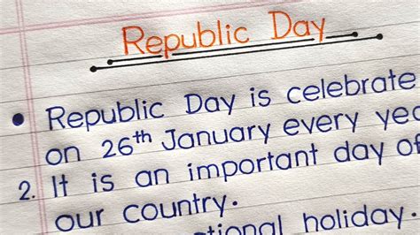 Republic Day 10 Lines In English 10 Lines On Republic Day YouTube