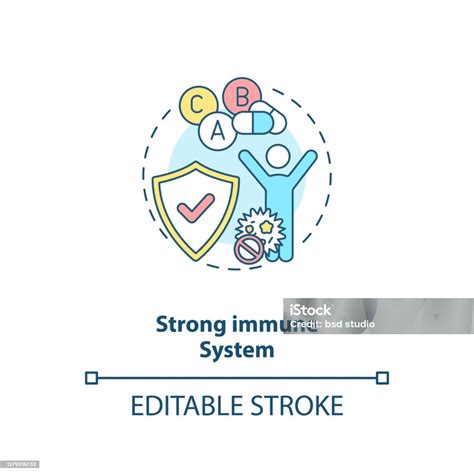 Strong Immune System Concept Icon Stock Illustration Download Image