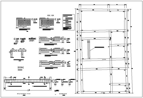 Foundation Plan With Column View With Beam Detail With Construction