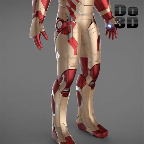 Iron Man 3 Suit Mark 42 Armor 3D Model Max Obj 3ds Fbx CGTrader