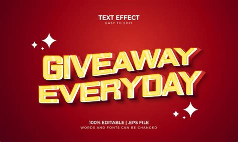 Premium Vector Giveaway Editable Text Effect