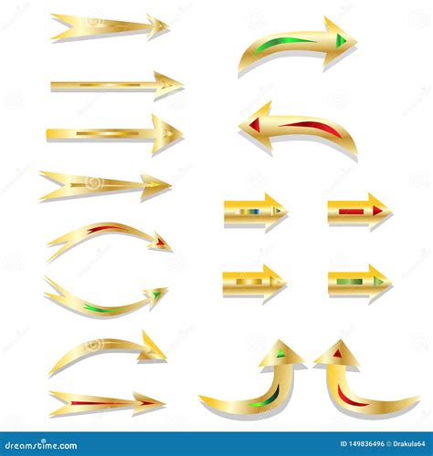 Decorative Gold Arrows Pointers Stock Vector Illustration Of