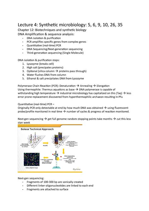 Summary Chapter 12 22 Microbiology Lecture 4 Synthetic Microbiology