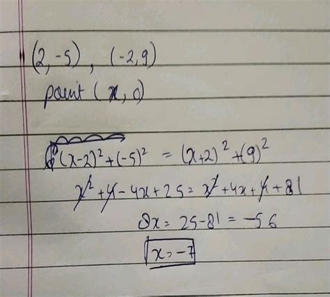 Find The Point On The X Axis Which Is Equidistant From