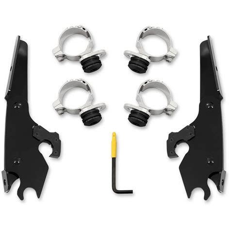 Memphis Shades Trigger Lock Mount Kit For Batwing Fairing Black