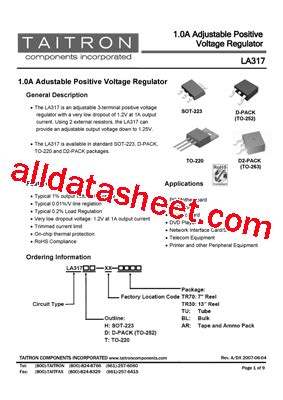 La Datasheet Pdf Taitron Components Incorporated