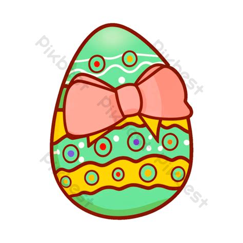 Doodle Cartoon Easter Egg With Ribbon Png Png Images Psd Free