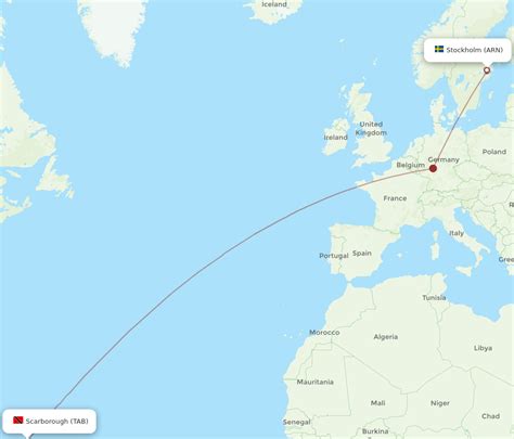 All Flight Routes From Stockholm To Tobago Arn To Tab Flight Routes