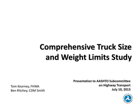 Ppt Comprehensive Truck Size And Weight Limits Study Powerpoint