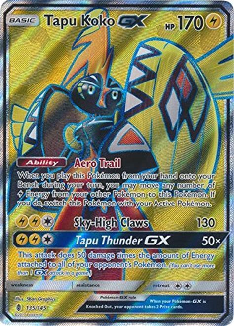 Pokemon Tapu Koko Gx 135145 Arte Completo Ultra Raro Sol Y Luna Guardianes En Ascenso