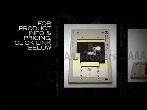 Hp A Parallel Electrode Smd Test Fixture Youtube