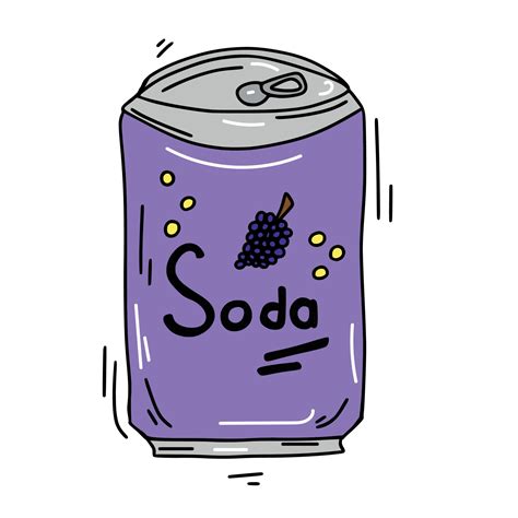 Colored Cartoon Doodle Soda Can Vector Illustration 9366861 Vector Art