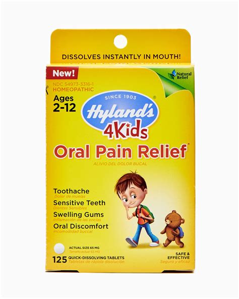 Buy Hyland's Kids Oral Pain s, Natural of Toothache, Swelling Gums, and ...