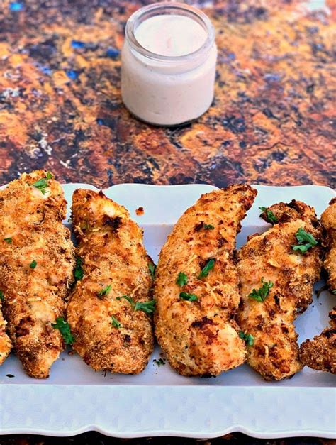 Easy Air Fryer Parmesan Breaded Fried Chicken Tenders Strips {video} Fried Chicken Tenders