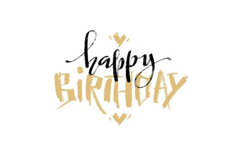 Premium Vector Happy Birthday Hand Lettering Vector Illustration Hand