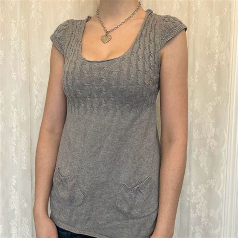 2000s Dainty Grey Twilightcore Babydoll Blouse