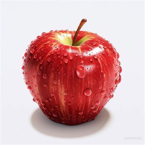 Premium Ai Image A Red Apple With Water Droplets On It