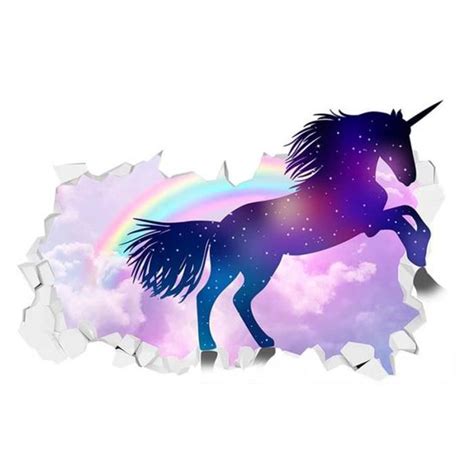 Sticker Mural Licorne Arc En Ciel D Cm Cdiscount Maison