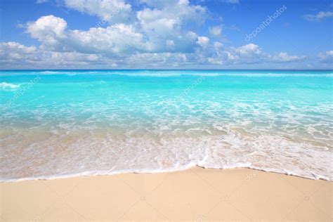 Caribbean Turquoise Beach Perfect Sea Sunny Day Stock Photo