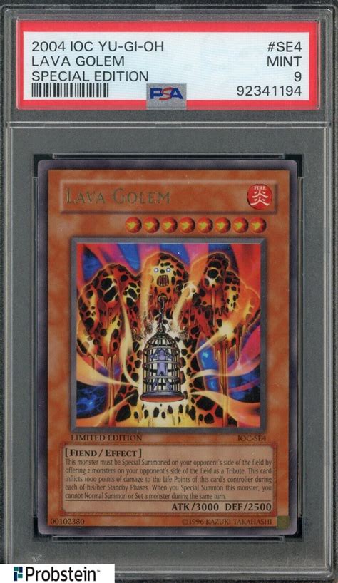 2004 IOC Yu Gi Oh Special Edition SE4 Lava Golem PSA 9 MINT EBay