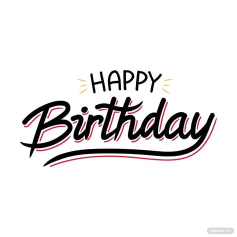 Rainbow Happy Birthday Text Vector In Illustrator SVG EPS PNG