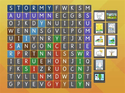 Weather And Seasons Wordsearch