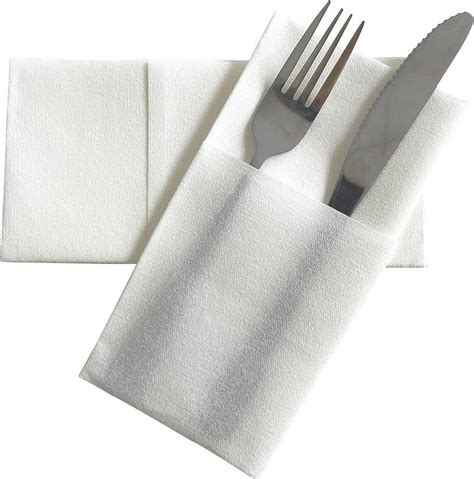 Jebblas Disposable Cloth Like Napkins With Flatware Pocket Pack