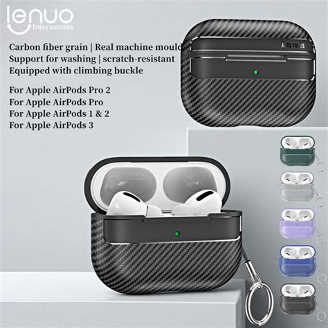 Lenuo หรูหราคาร์บอนไฟเบอร์หูฟังสำหรับ Apple Airpods Pro 2 Airpods 1 2 3