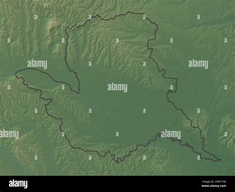 Pomurska Statistical Region Of Slovenia Colored Elevation Map With