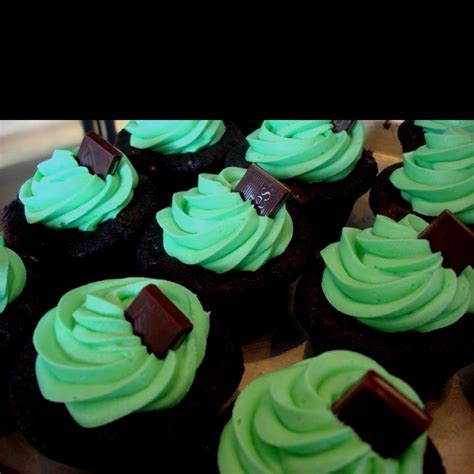 Dark Chocolate Mint Cupcake Made With Andes Mints And Mint Cream Cheese