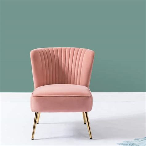 Jayden Creation Monica Modern Pink Velvet Comfy Living Room Side Chair