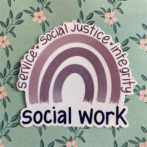 Social Worker Sticker Social Worker Rainbow Therapy Sticker Etsy