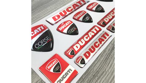 Ducati Corse 3d Domed Big Emblem Sticker Set