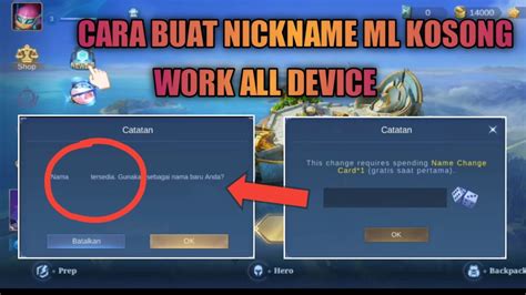 Cara Membuat Nickname ML Kosongan Terbaru 2022 Cara Membuat NickName