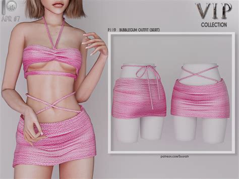 The Sims Resource [patreon] Early Access Bubblegum Outfit Skirt P119 Sims 4 Clothing