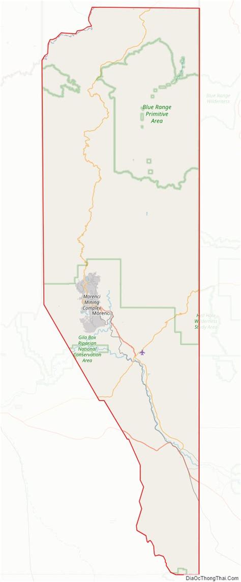 Map of Greenlee County, Arizona - Thong Thai Real