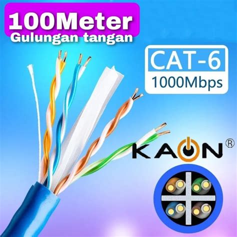 Kabel LAN UTP CAT 6 100 Meter Gulungan Tangan CAT 6 Gigabit Network