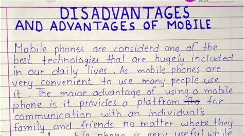 Write An Essay On Advantage And Disadvantage Of Mobile Phone English