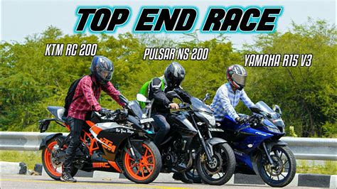 Ktm Rc Vs Yamaha R V Vs Pulsar Ns Drag Race Highway