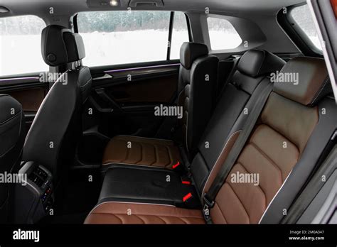 Modern Suv Car Inside Leather Light Back Passenger Seats In Modern