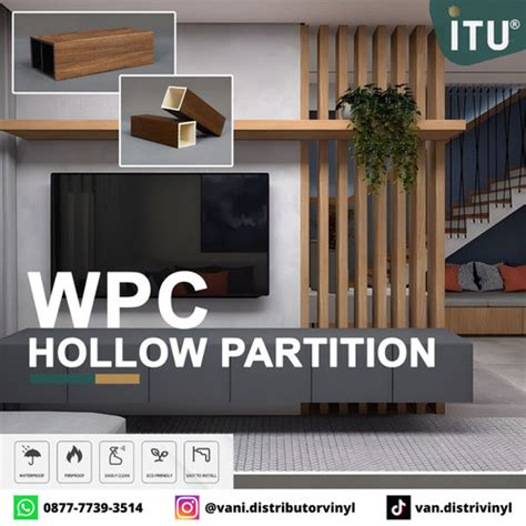 Jual Partisi Hollow WPC ITU 5x10cm Partition WPC Indoor Panjang 2