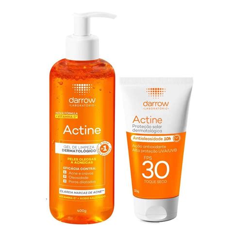 Kit Actine Antioleosidade Darrow Proteção Solar Sem Cor 120g FPS 30 Gel