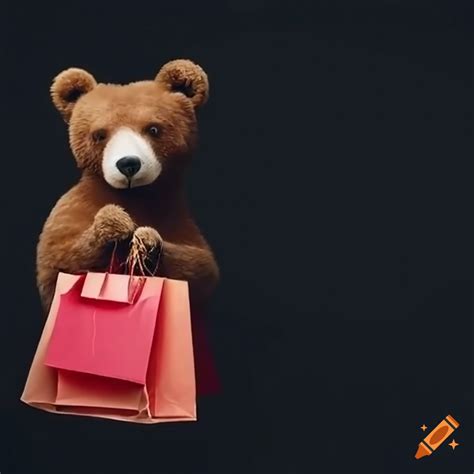 Funny Bear Holding Shopping Bags On Craiyon