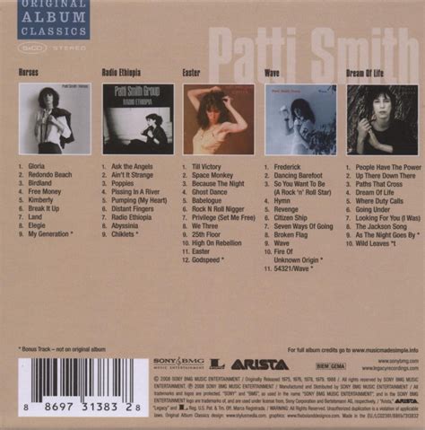 Patti Smith Original Album Classics 5 Cds Jpc