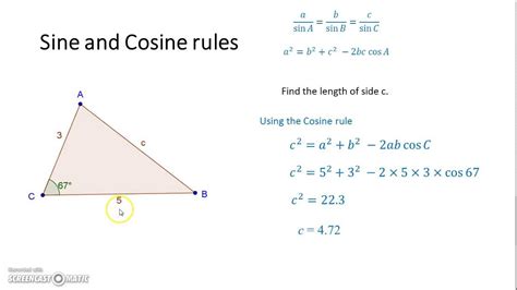 Sine And Cosine Rules Youtube