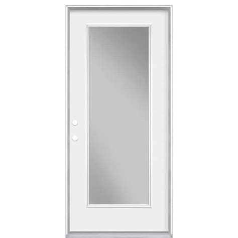 Reviews For Masonite 36 In X 80 In Right Hand Inswing Full Lite Clear Glass Primed White Steel