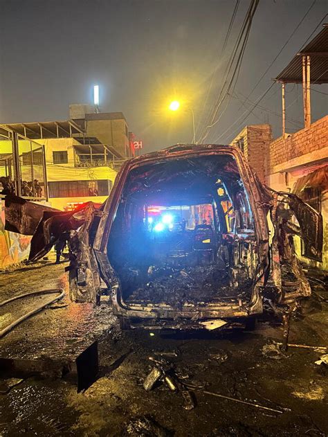 Video Villa Mar A Del Triunfo Ambulancia Se Incendia Tras Explosi N